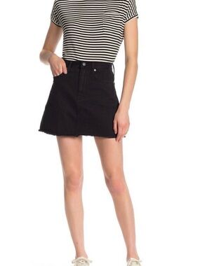 Madewell Black Denim A-Line Mini Skirt